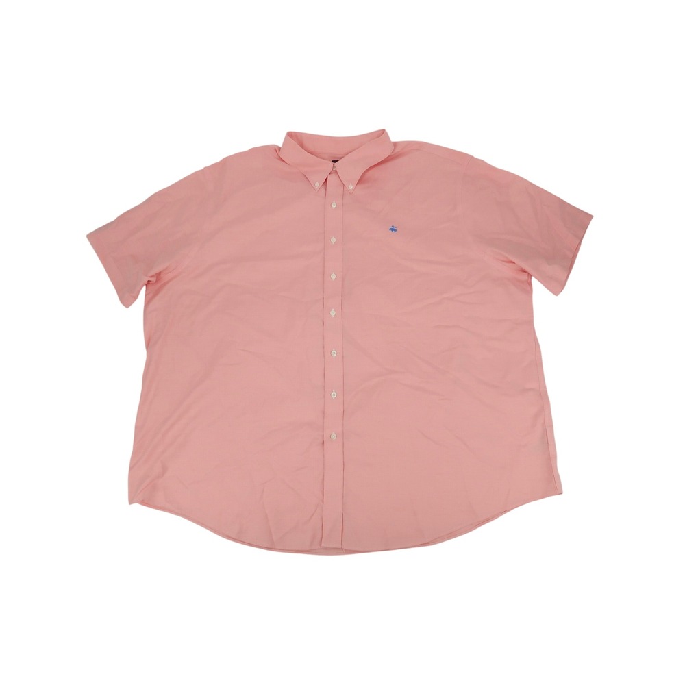 Brooks Brothers Button Down Shirt Mens 4XL Pink Short Sleeve Non-Iron Cotton